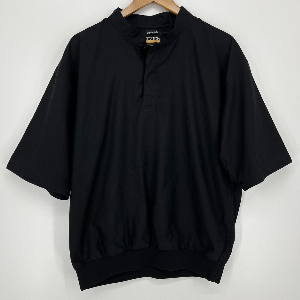 Zero Restriction Mens Golf Windbreaker Pullover Short Sleeve Black Size M